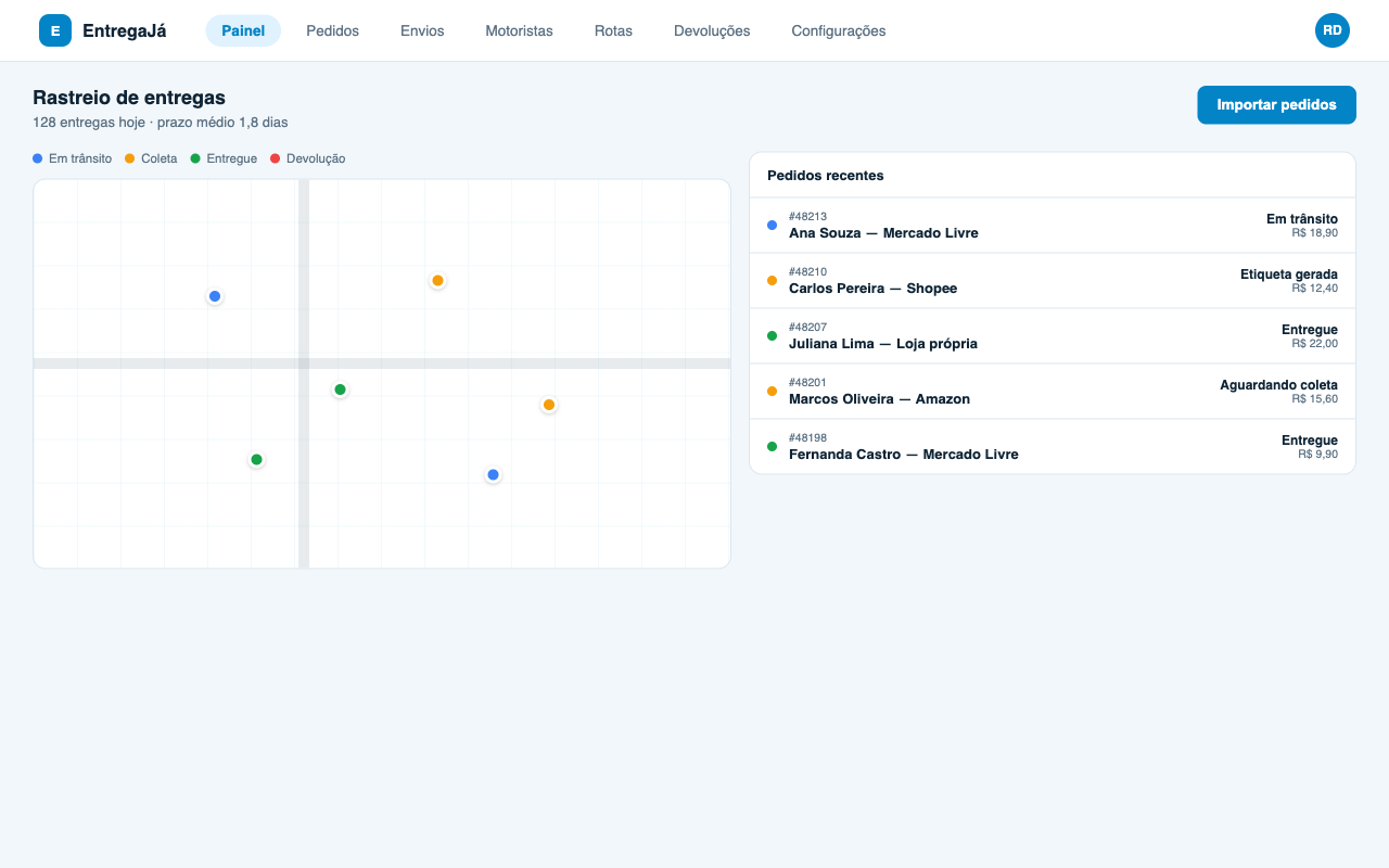EntregaJá app preview