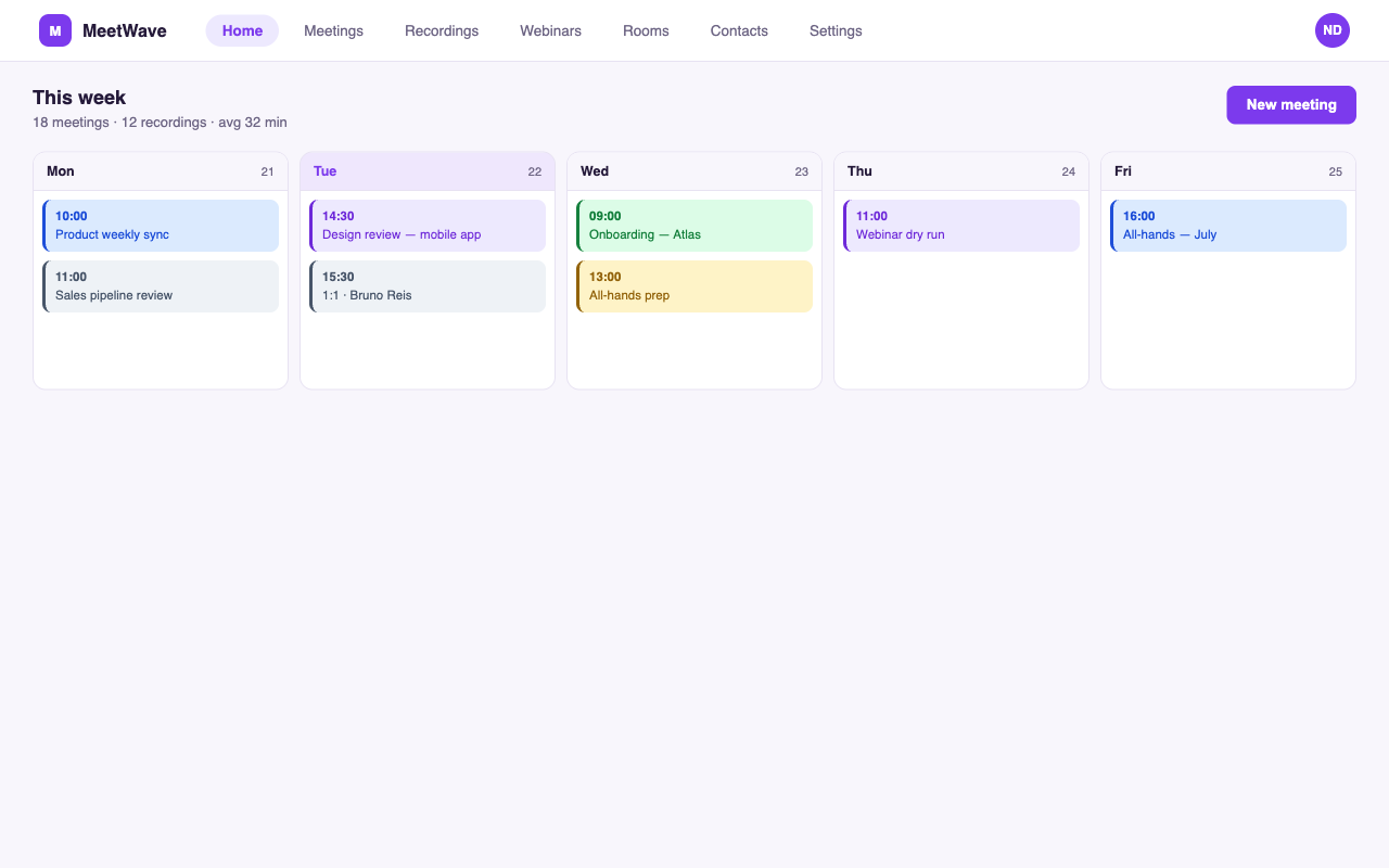 MeetWave app preview