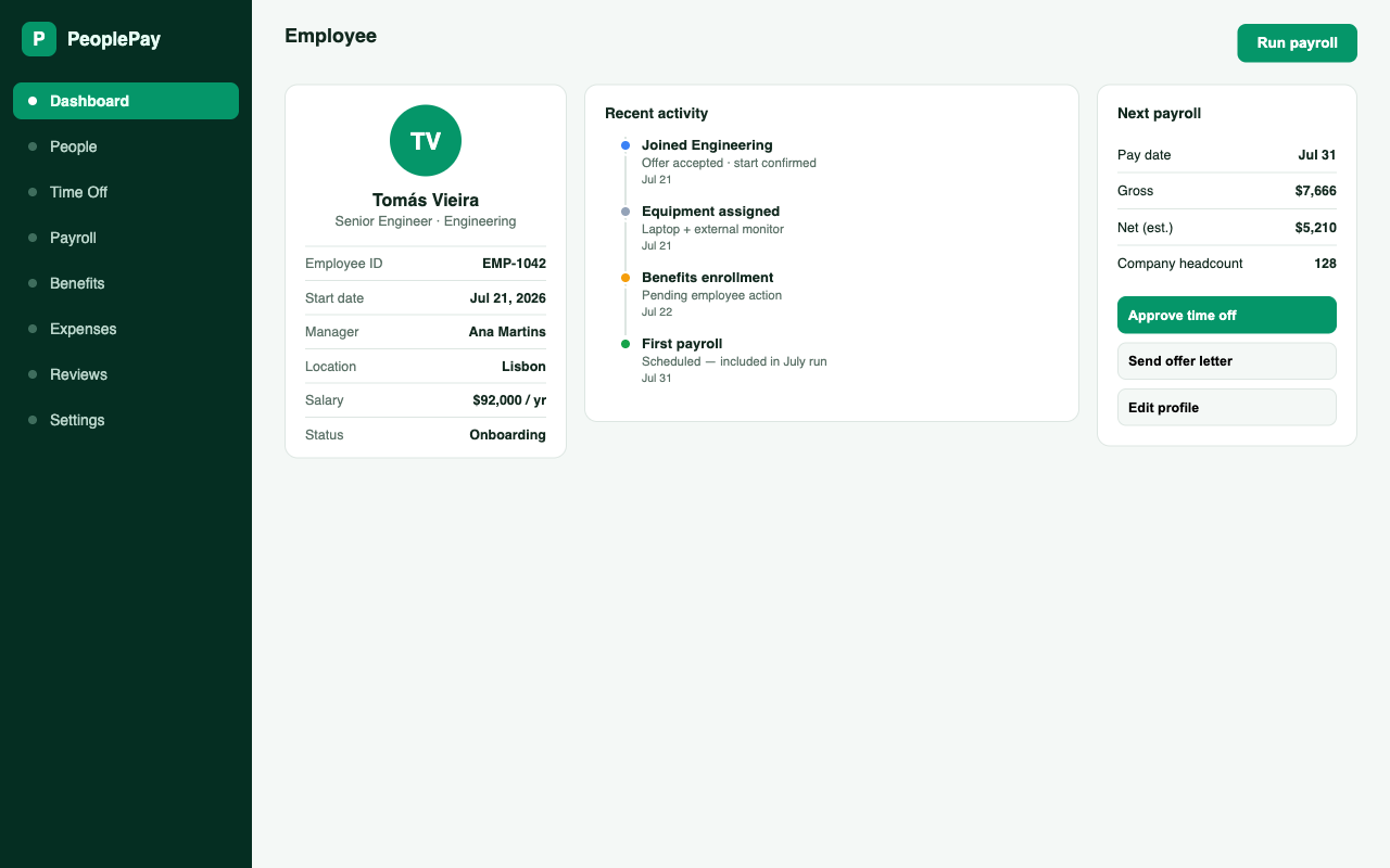 PeoplePay app preview