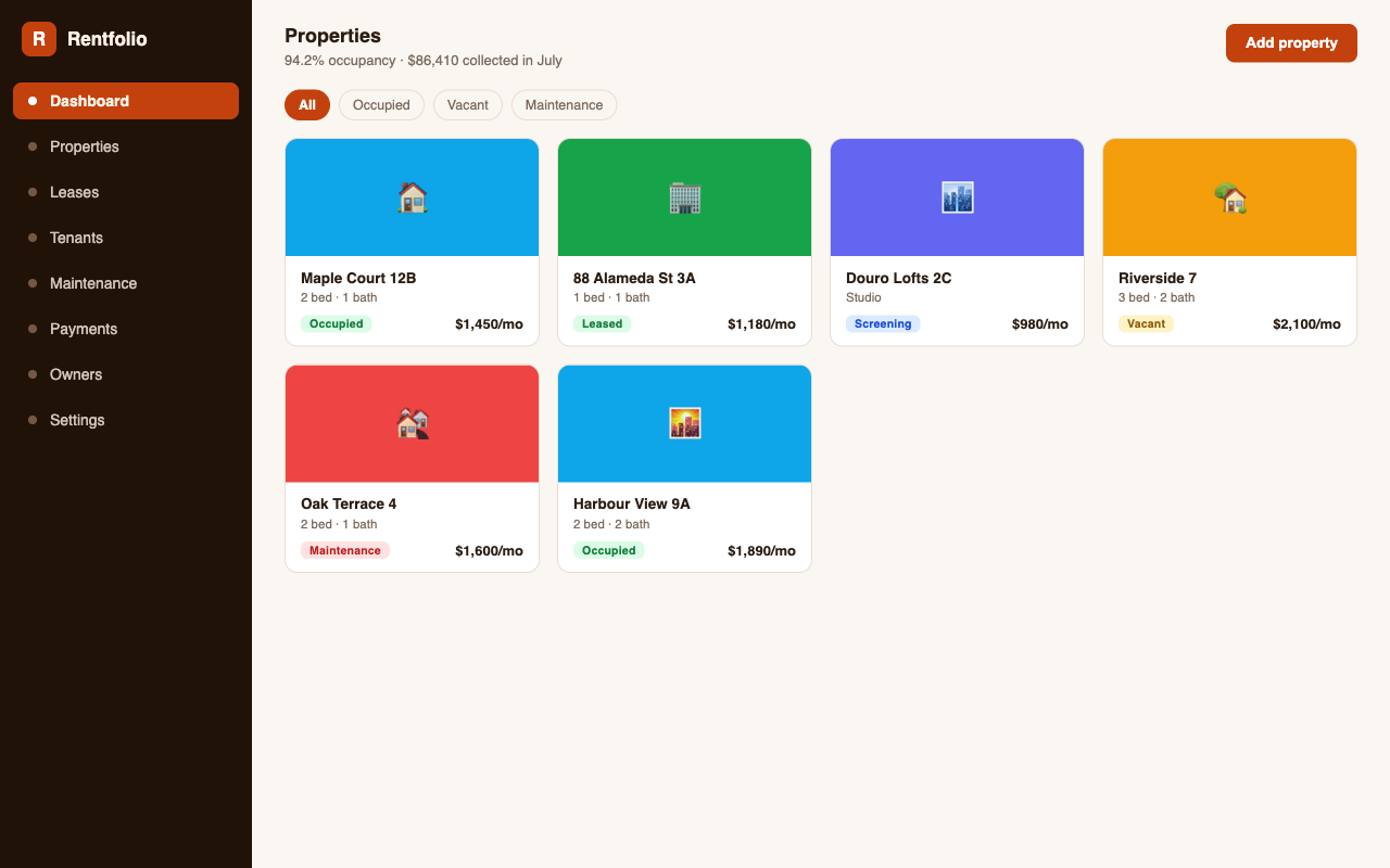 Rentfolio app preview