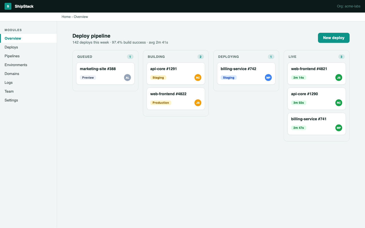 ShipStack app preview