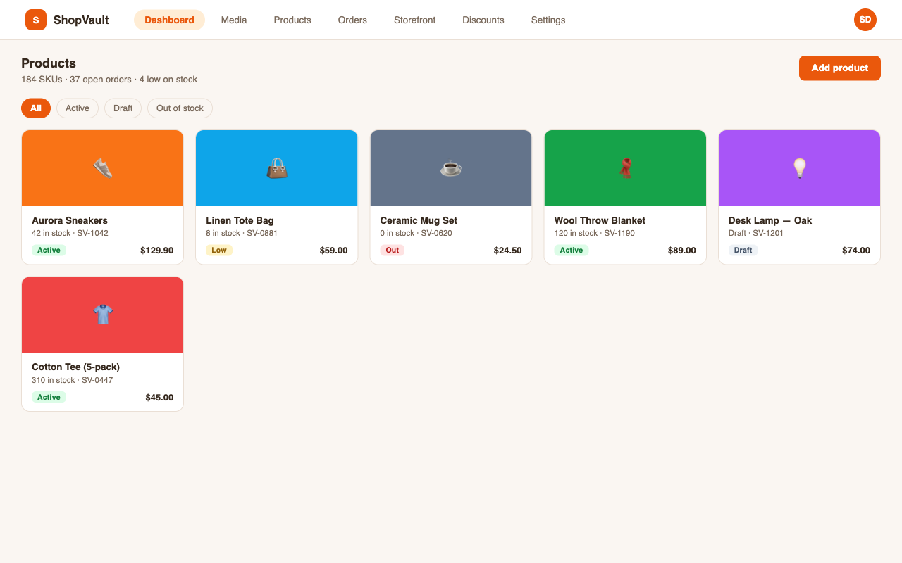 ShopVault app preview